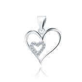 Pandantiv argint inima cu pietre DiAmanti Z1829CR-DIA